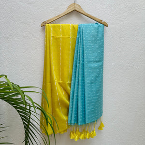 Golden Kiwi Cotton Silk Saree