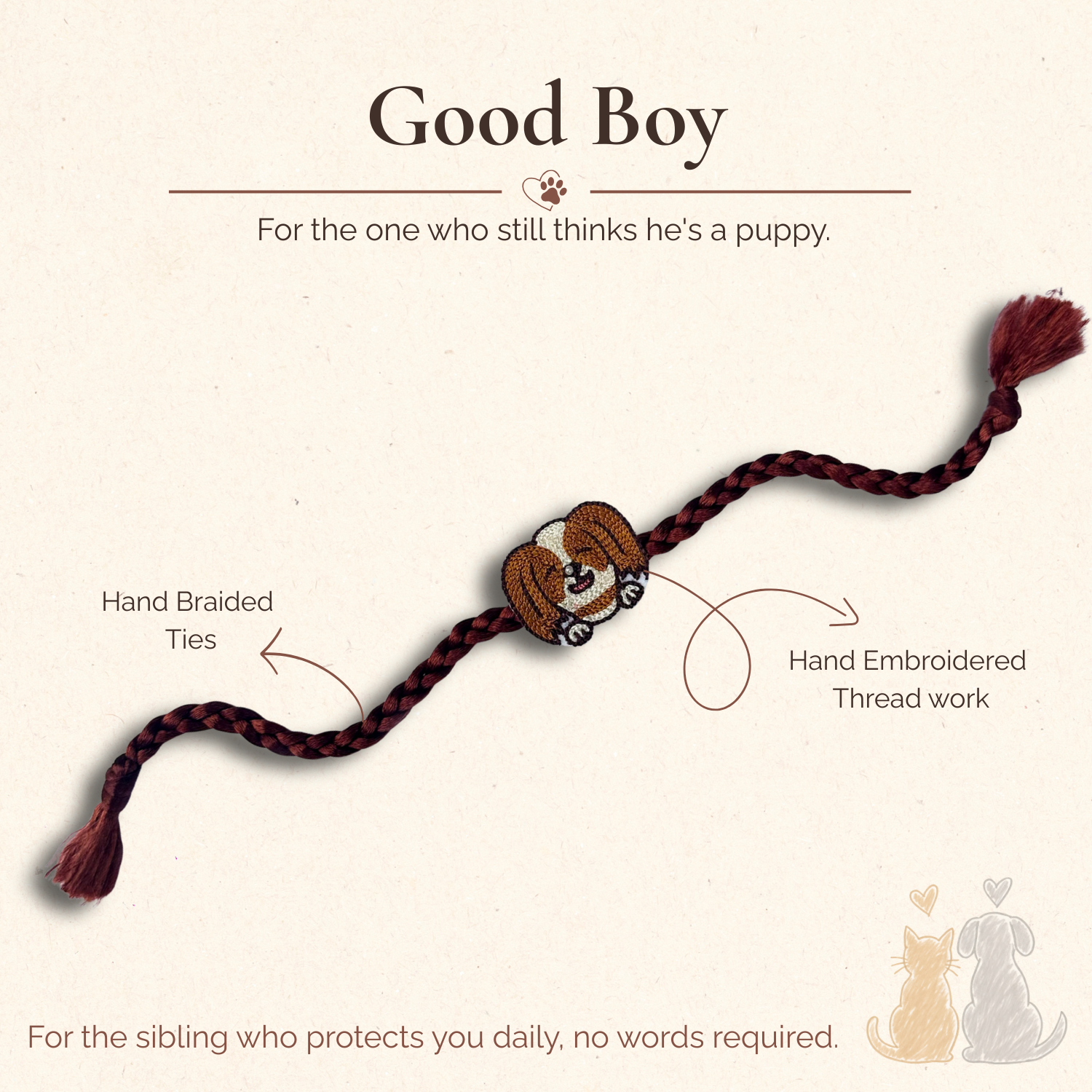 Good Boy Rakhi handmade dog rakhi for Raksha Bandhan