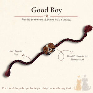 Good Boy Rakhi handmade dog rakhi for Raksha Bandhan