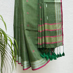 Load image into Gallery viewer, Grasshopper Cotton Metallic Saree
