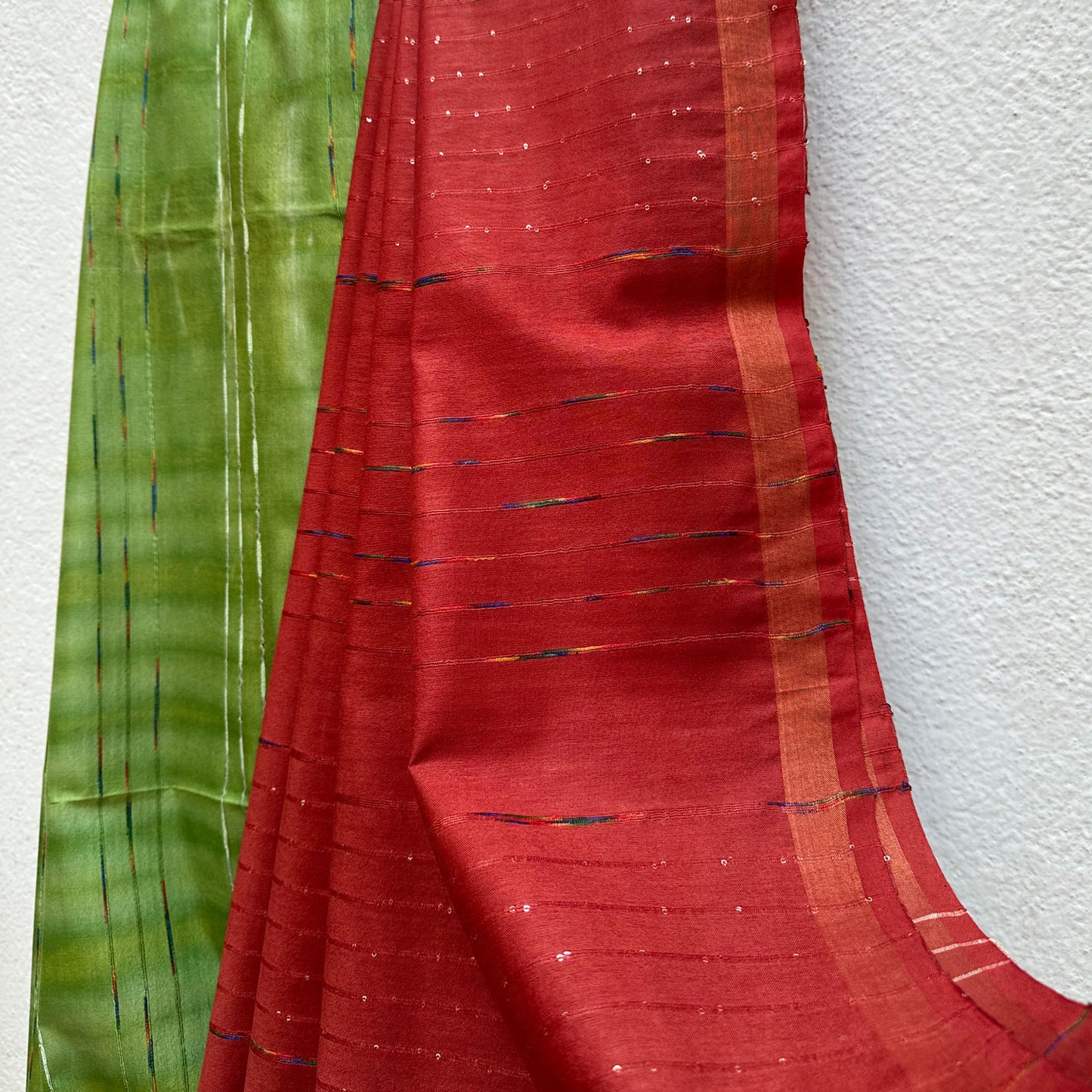 Green Apple Shibori Cotton Silk Saree