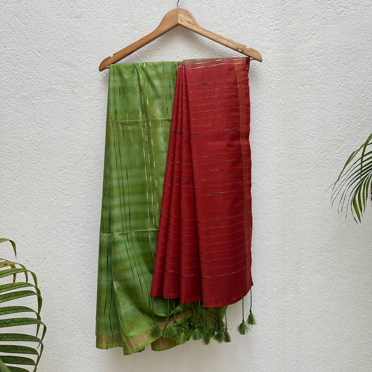 Green Apple Shibori Cotton Silk Saree