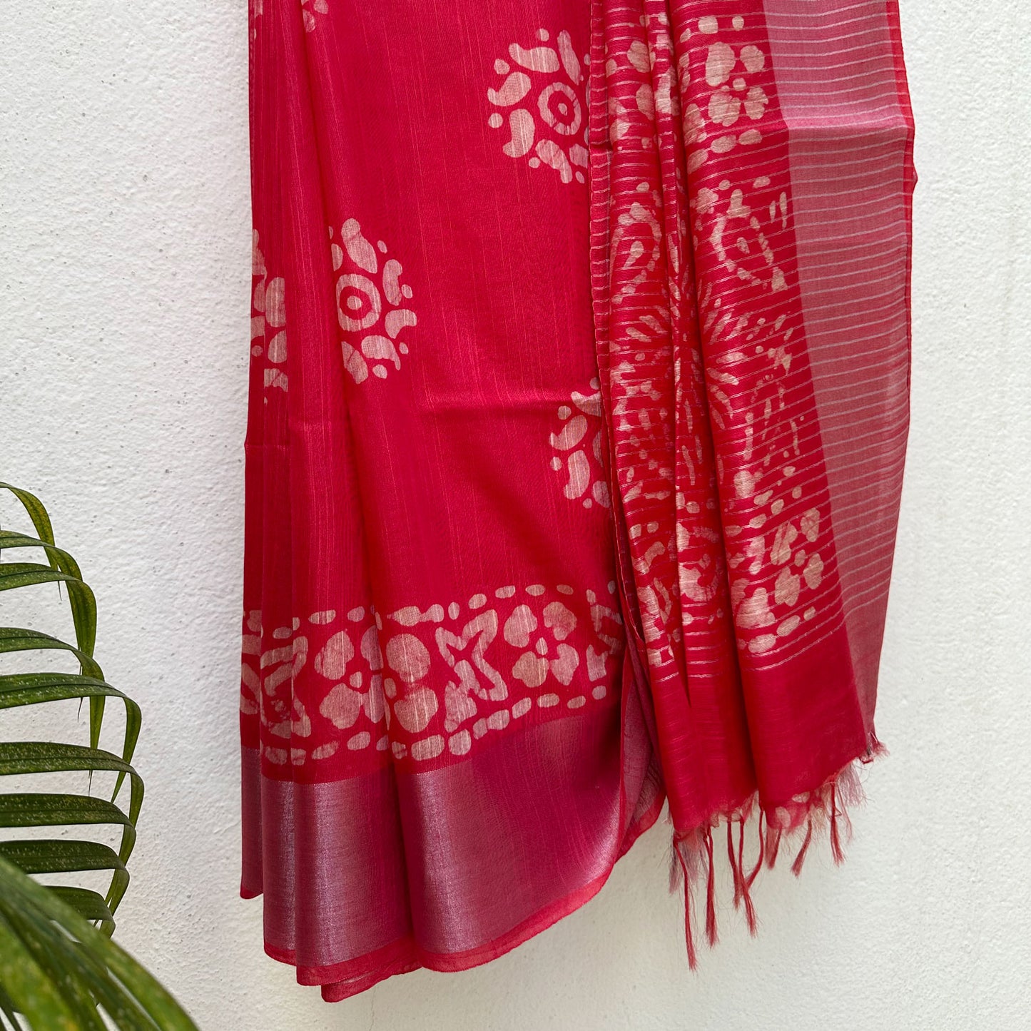 Grenadine Batik Cotton Silk Saree
