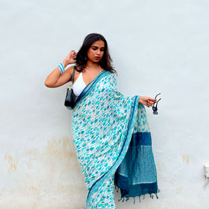 Groovy Fish Cotton Saree
