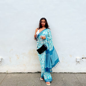Groovy Fish Cotton Saree
