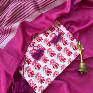 Gulaabi Aankhein Cotton Saree with Printed Blouse