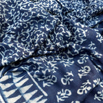 Load image into Gallery viewer, Gulbahaar Indigo Hand Block Cotton Linen Saree
