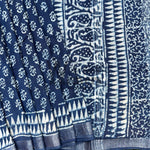Load image into Gallery viewer, Gulbahaar Indigo Hand Block Cotton Linen Saree

