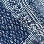 Load image into Gallery viewer, Gulbahaar Indigo Hand Block Cotton Linen Saree
