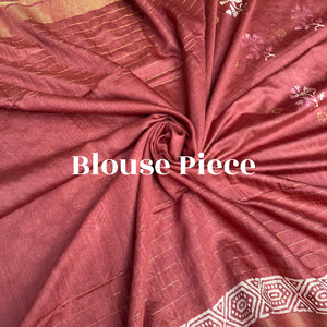 Gulbahar Handblock Printed Cotton Silk Saree