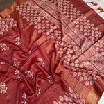 Load image into Gallery viewer, Gulbahar Handblock Printed Cotton Silk Saree
