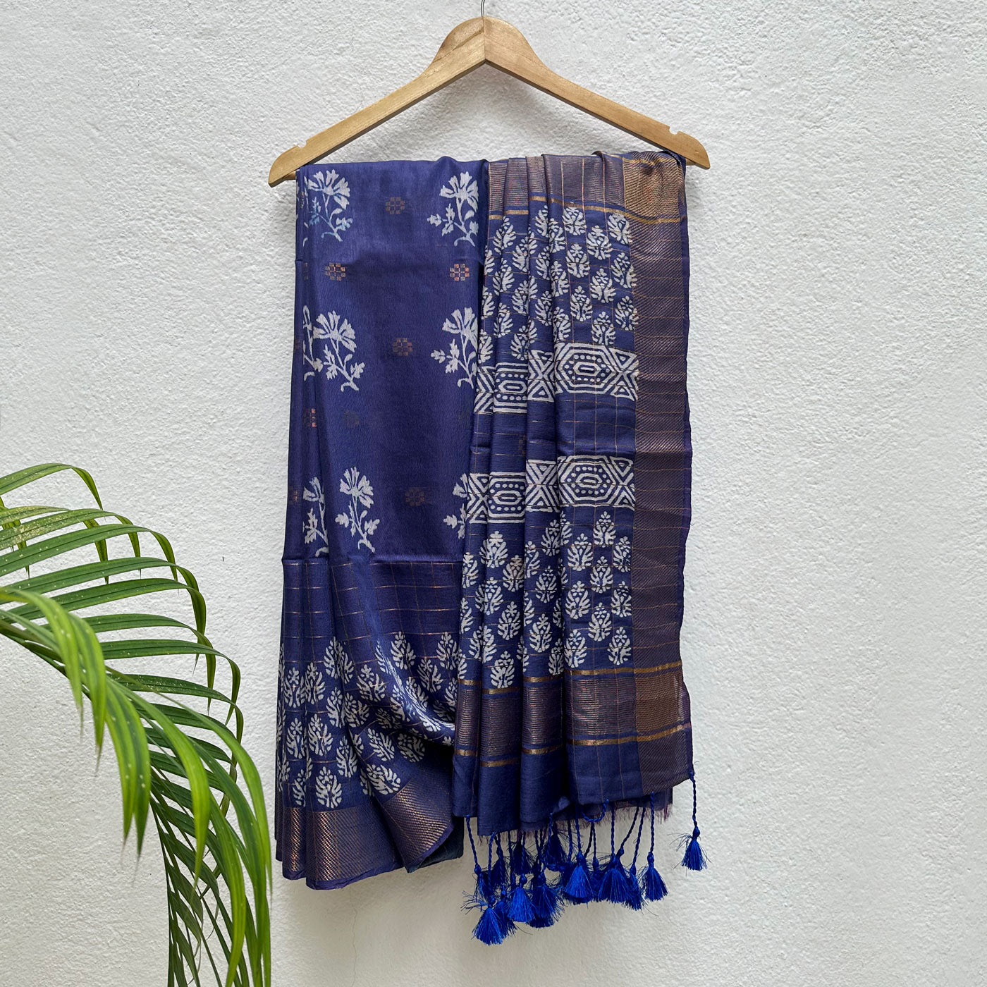Gurhaal Handblock Printed Cotton Silk Saree