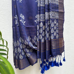 Load image into Gallery viewer, Gurhaal Handblock Printed Cotton Silk Saree
