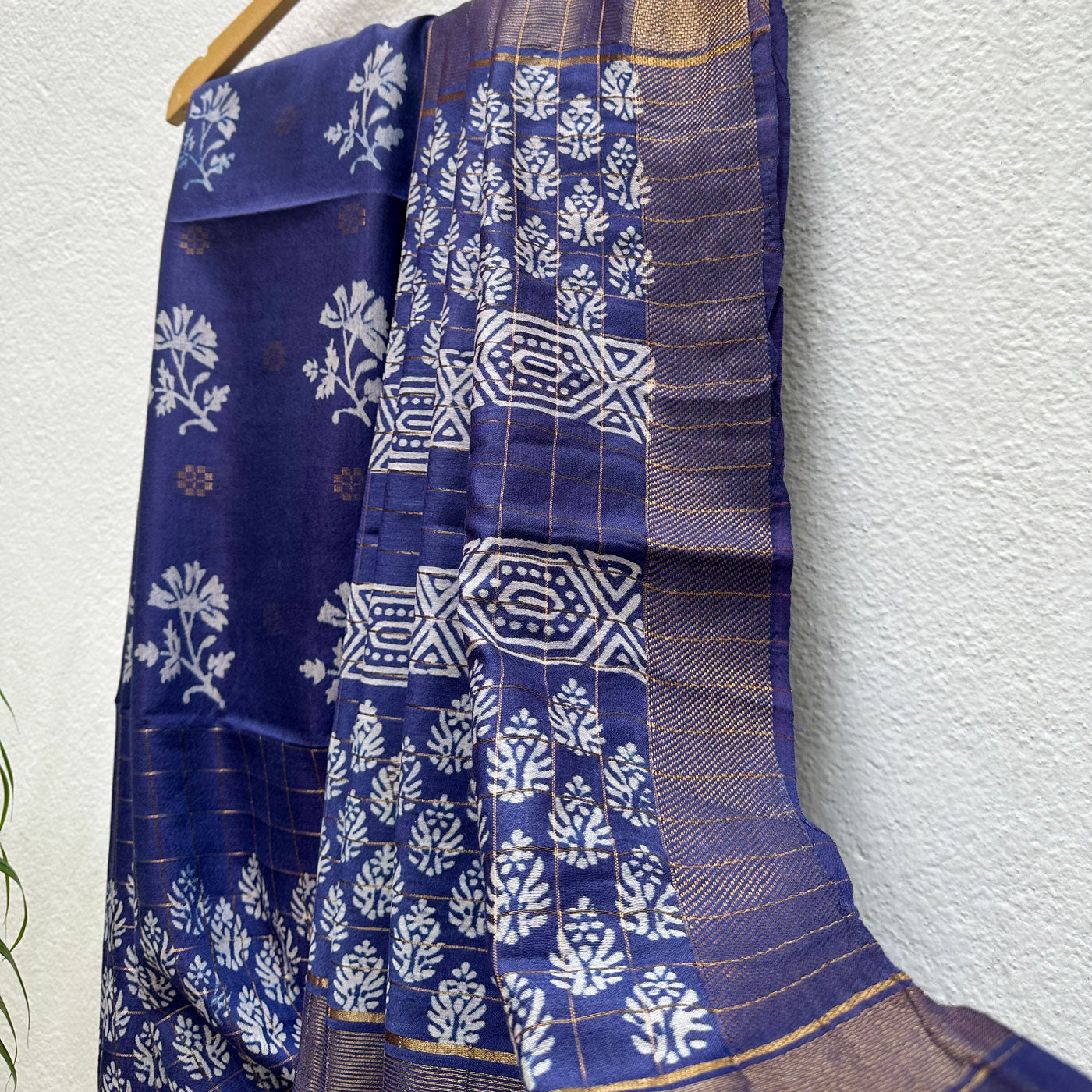 Gurhaal Handblock Printed Cotton Silk Saree