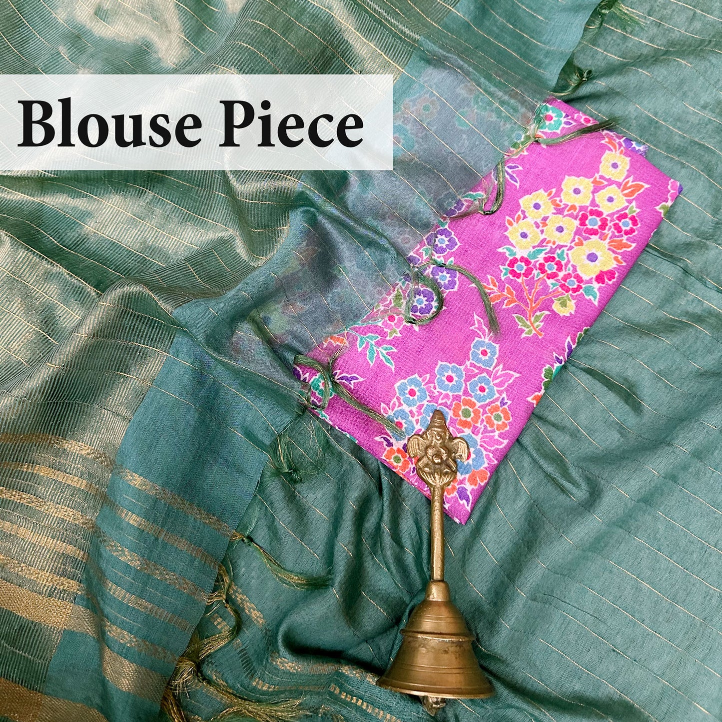 Hara Rang Daala Cotton Silk Saree with Printed Blouse