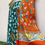 Load image into Gallery viewer, Harbor Kalamkari Chevron Cotton Silk Printed Saree
