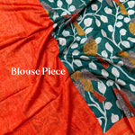 Load image into Gallery viewer, Harbor Kalamkari Chevron Cotton Silk Printed Saree
