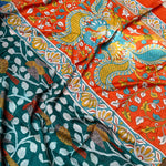 Load image into Gallery viewer, Harbor Kalamkari Chevron Cotton Silk Printed Saree
