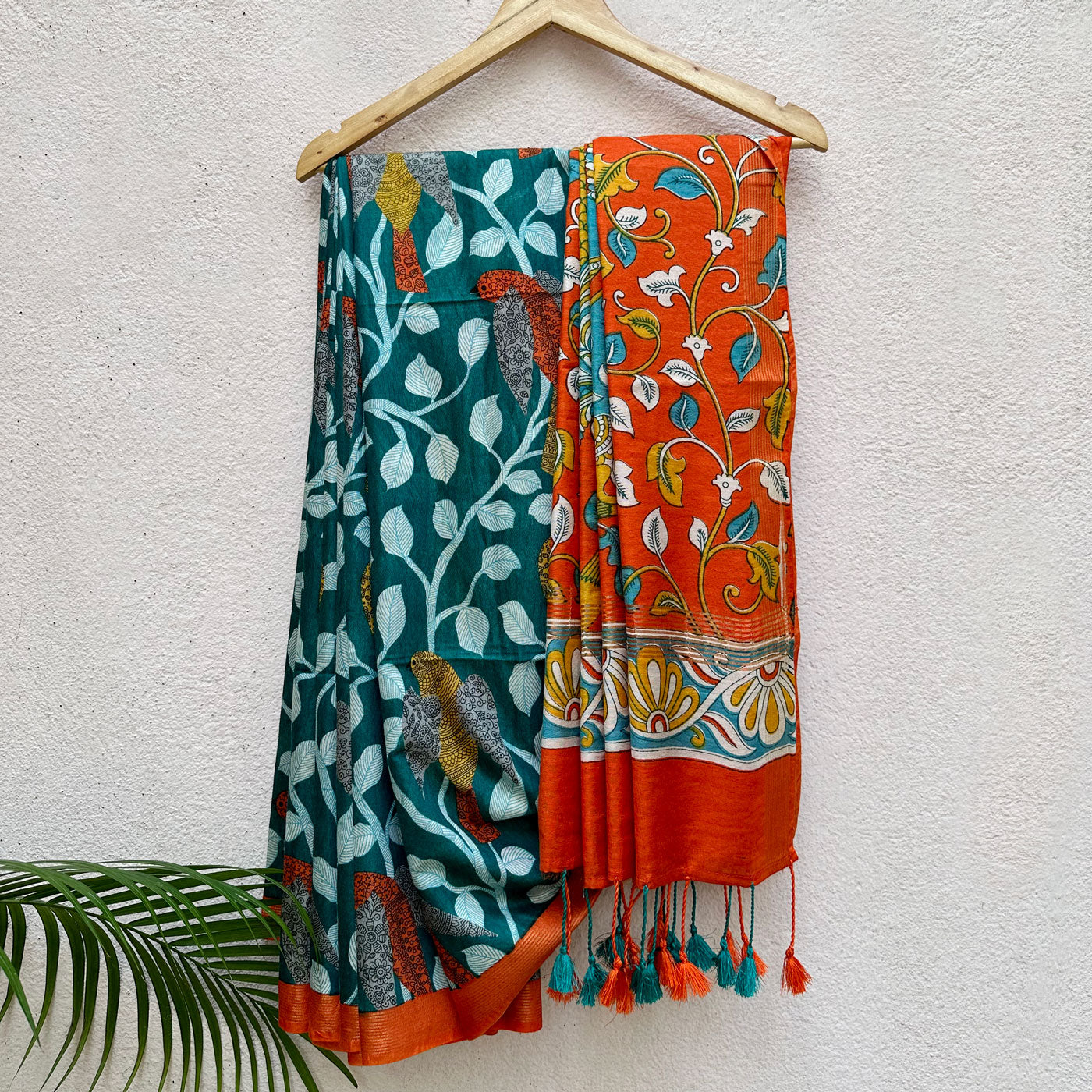 Harbor Kalamkari Chevron Cotton Silk Printed Saree