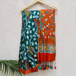Load image into Gallery viewer, Harbor Kalamkari Chevron Cotton Silk Printed Saree
