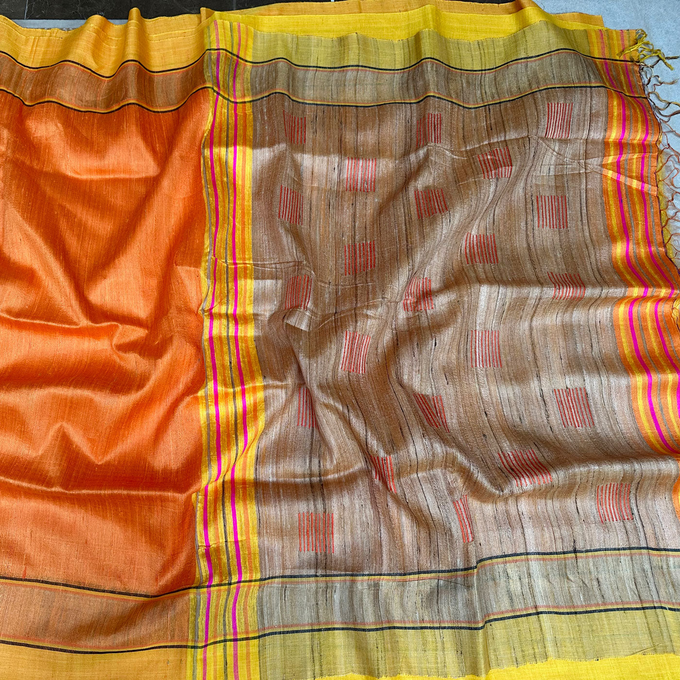 Hari Mohini Handwoven Tussar Dupion Silk Saree