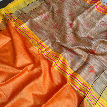 Hari Mohini Handwoven Tussar Dupion Silk Saree