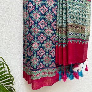 Haripan Cotton Viscose Printed Saree