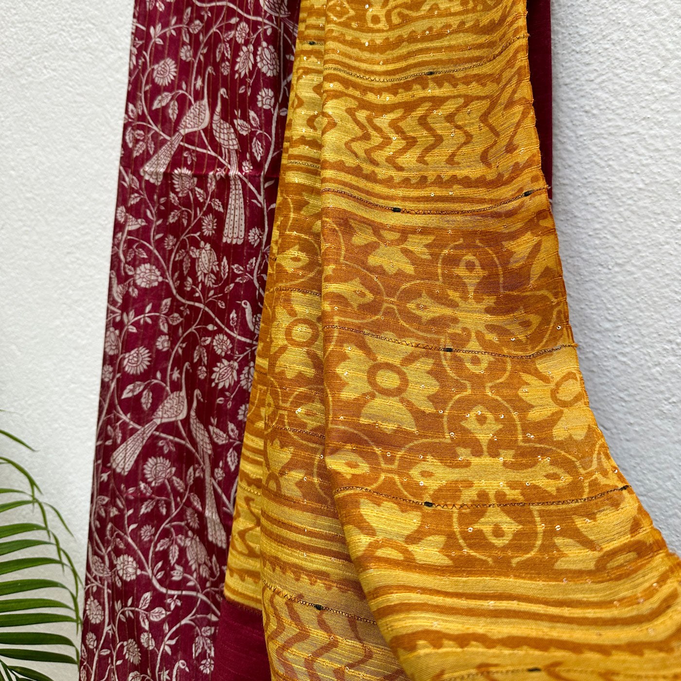 Haute Red Peacock Cotton Silk Printed Saree