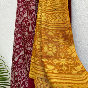 Haute Red Peacock Cotton Silk Printed Saree