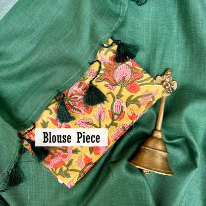 Herbal Garden Cotton Saree with Printed Blouse