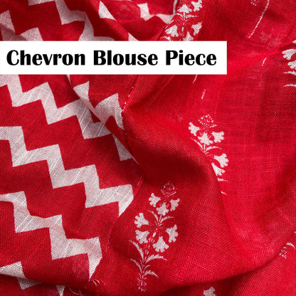 Hibiscus Red Organic Linen Saree