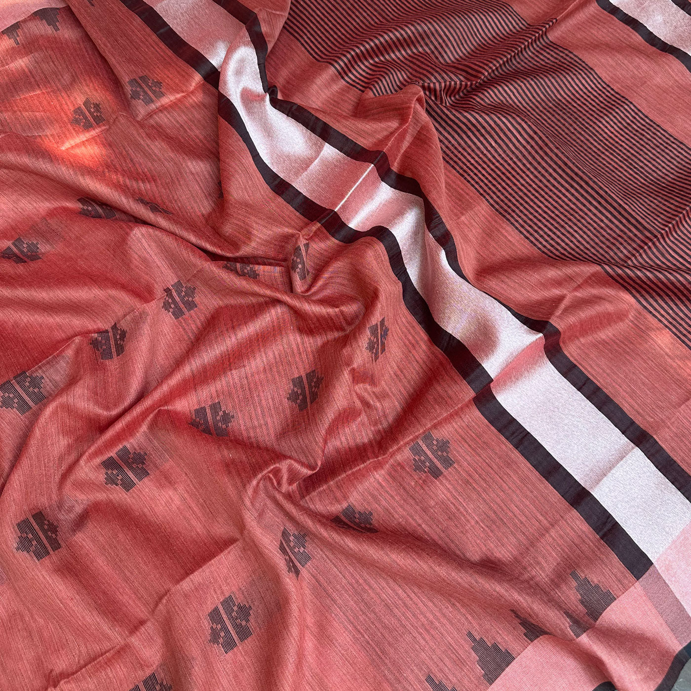 Holly Berry Cotton Bamboo Silk Saree