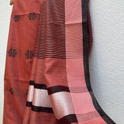 Holly Berry Cotton Bamboo Silk Saree