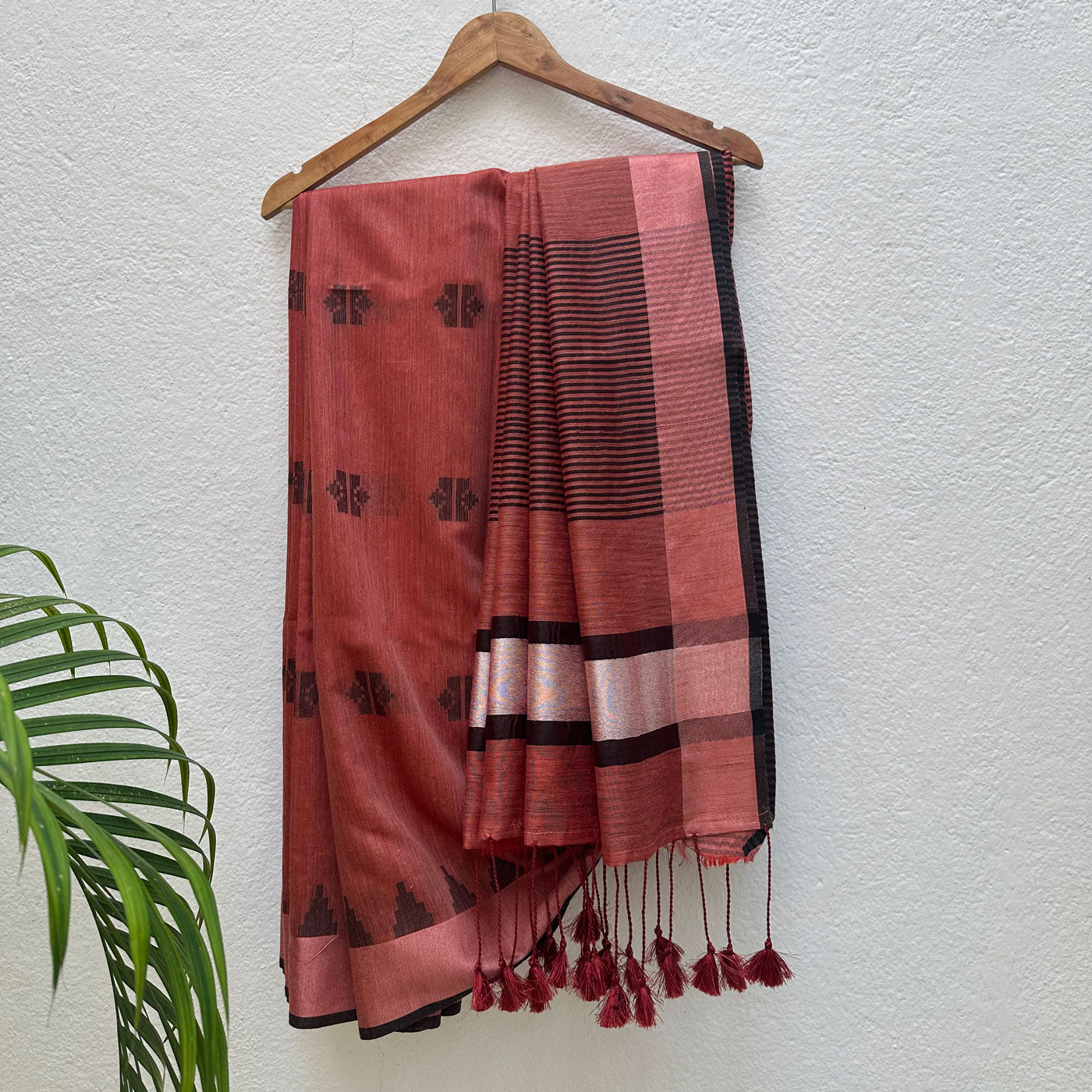 Holly Berry Cotton Bamboo Silk Saree