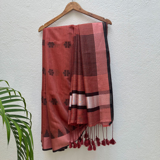 Holly Berry Cotton Bamboo Silk Saree