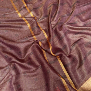 Honey Bourbon Cotton Metallic Saree