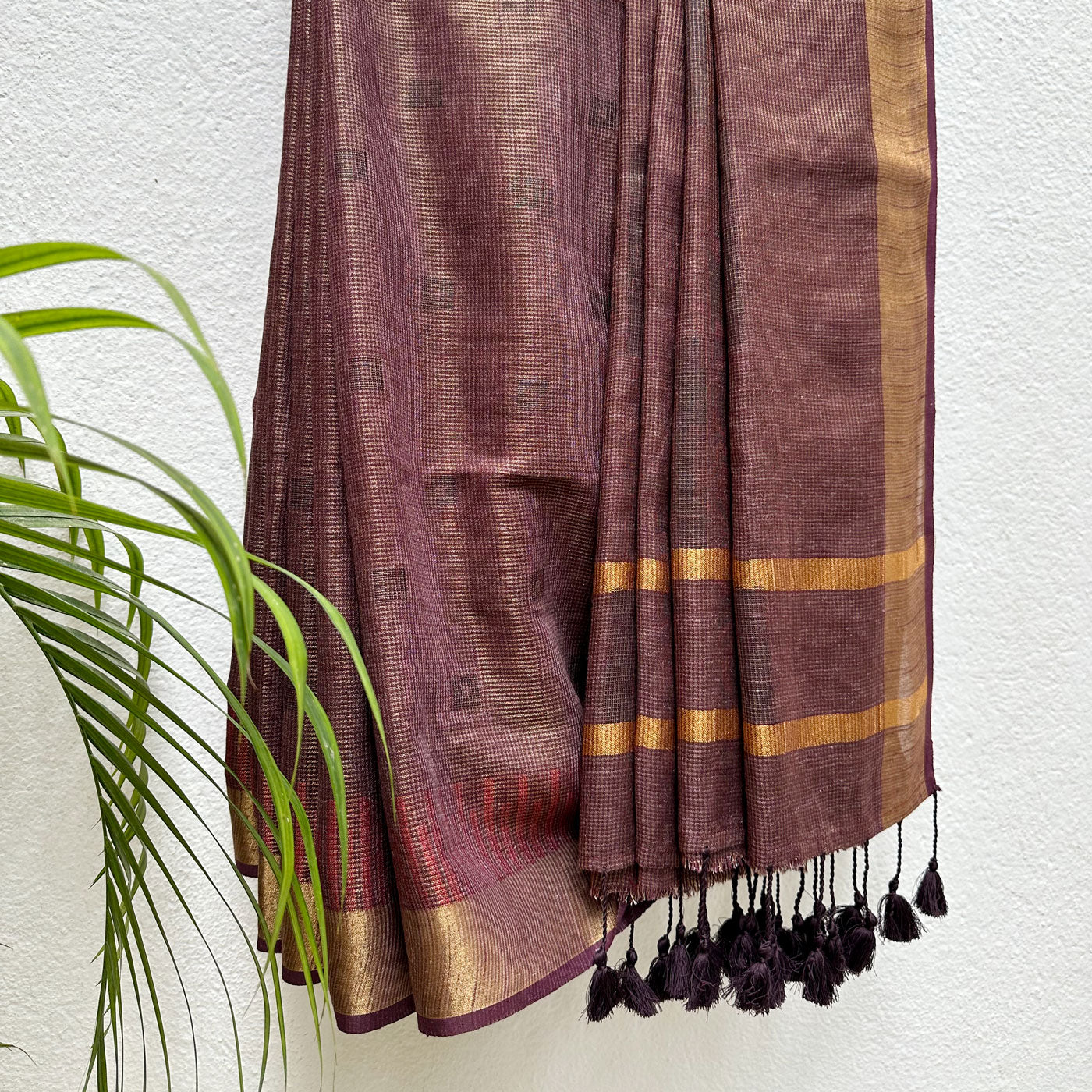 Honey Bourbon Cotton Metallic Saree