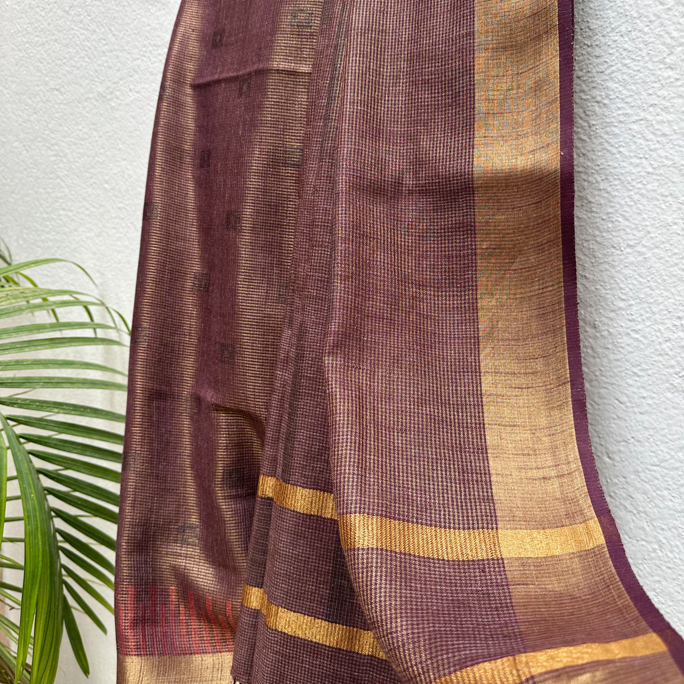 Honey Bourbon Cotton Metallic Saree