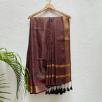 Load image into Gallery viewer, Honey Bourbon Cotton Metallic Saree
