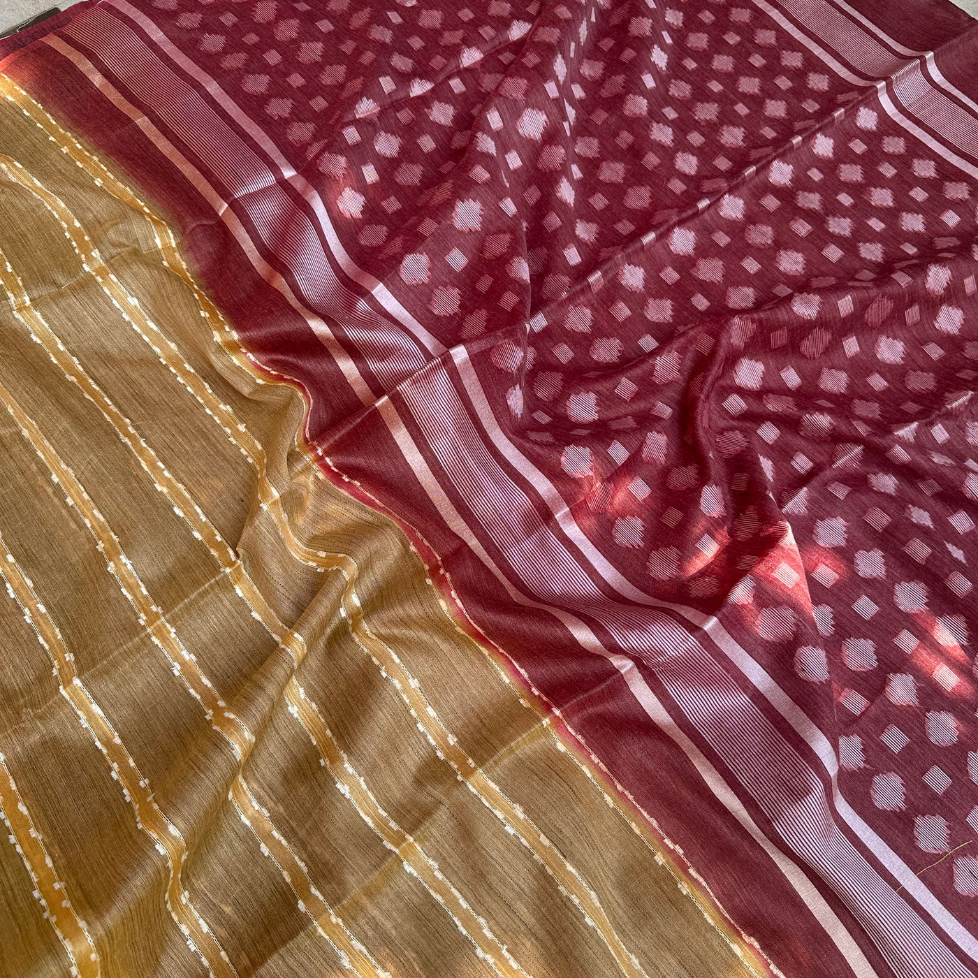 Honey Filigree Cotton Bamboo Silk Saree
