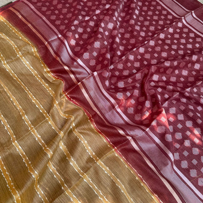 Honey Filigree Cotton Bamboo Silk Saree