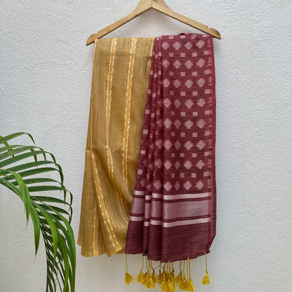 Honey Filigree Cotton Bamboo Silk Saree