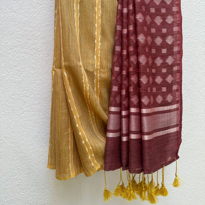 Honey Filigree Cotton Bamboo Silk Saree