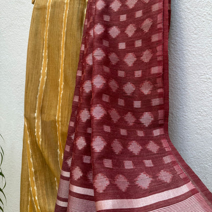 Honey Filigree Cotton Bamboo Silk Saree