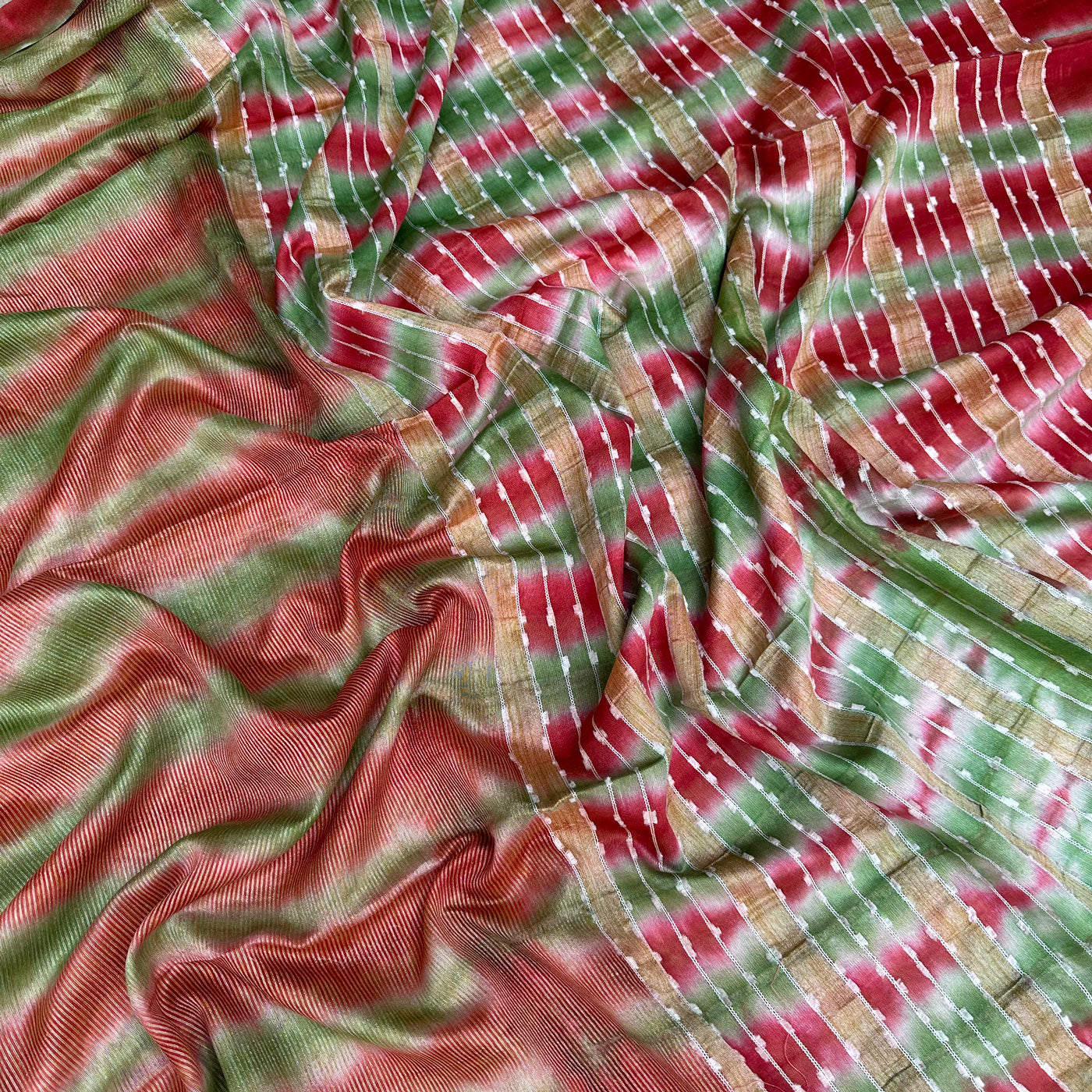 Honey Ginger Shibori Cotton Silk Saree