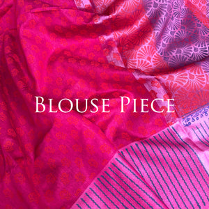 Indira Handblock Printed Moonga Silk Saree