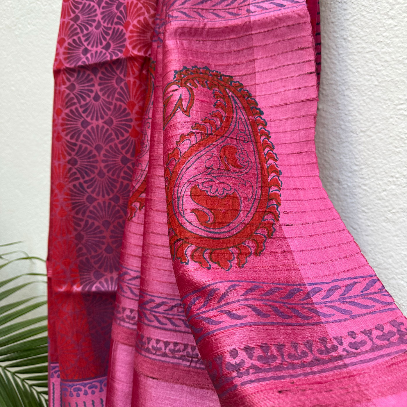 Indira Handblock Printed Moonga Silk Saree