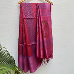 Load image into Gallery viewer, Indira Handblock Printed Moonga Silk Saree
