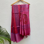 Load image into Gallery viewer, Indira Handblock Printed Moonga Silk Saree
