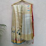 Load image into Gallery viewer, Indirani Zari Linen Embroidered Saree
